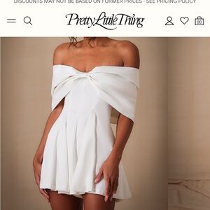 PrettyLittleThing Off-Shoulder White Dress